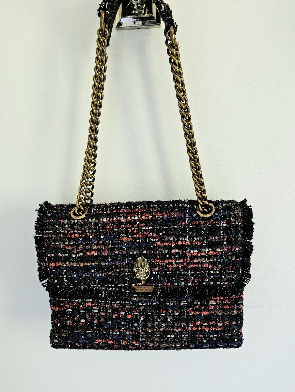 Kurt Geiger Purse Large Kensington Tweed Antique Brass NWT